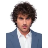 High-end quality European and American wig men's short straight hair gradient color false head cover Application Scenario